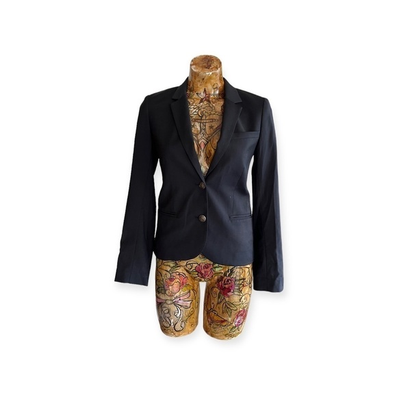 TALULA Blazer black business office wool blend  XS Sz 2 - Picture 1 of 8